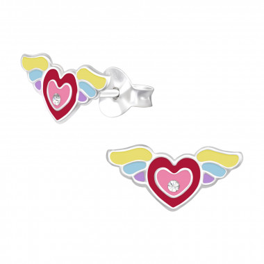 Heart - 925 Sterling Silver Kids Ear Studs SD40525