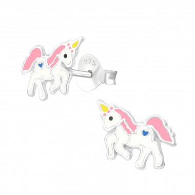 Unicorn - 925 Sterling Silver Kids Ear Studs SD40671