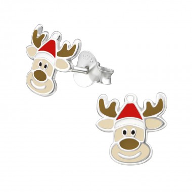 Reindeer - 925 Sterling Silver Kids Ear Studs SD41124