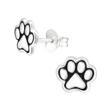 Paw Print - 925 Sterling Silver Kids Ear Studs SD41455