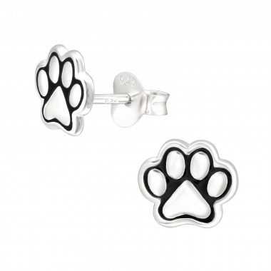 Paw Print - 925 Sterling Silver Kids Ear Studs SD41455