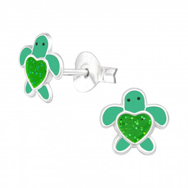 Turtle - 925 Sterling Silver Kids Ear Studs SD41502