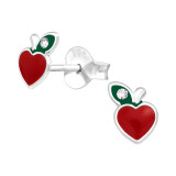 Apple - 925 Sterling Silver Kids Ear Studs SD41509