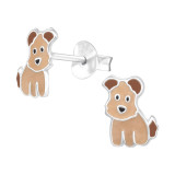 Dog - 925 Sterling Silver Kids Ear Studs SD41510