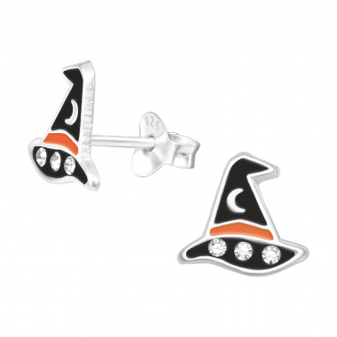 Witch Hat - 925 Sterling Silver Kids Ear Studs SD41516