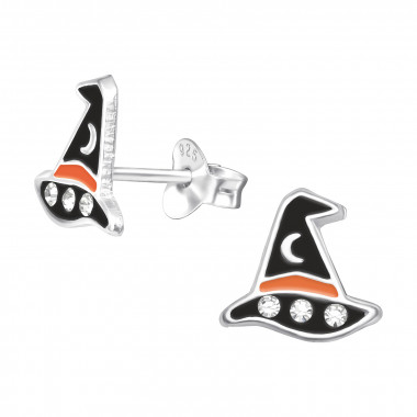 Witch Hat - 925 Sterling Silver Kids Ear Studs SD41516
