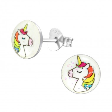 Unicorn - 925 Sterling Silver Kids Ear Studs SD41637