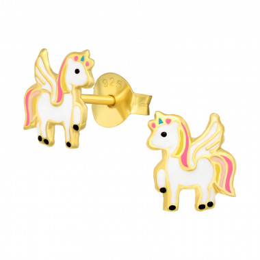 Unicorn - 925 Sterling Silver Kids Ear Studs SD41746