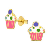 Cupcake - 925 Sterling Silver Kids Ear Studs SD41762