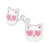 Cat - 925 Sterling Silver Kids Ear Studs SD42018