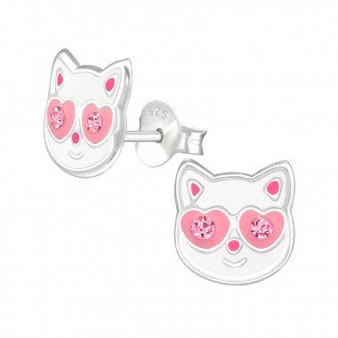 Cat - 925 Sterling Silver Kids Ear Studs SD42018