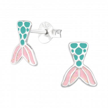 Mermaid Tail - 925 Sterling Silver Kids Ear Studs SD42021