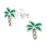 Coconut Tree - 925 Sterling Silver Kids Ear Studs SD42412