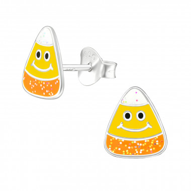 Candy Corn - 925 Sterling Silver Kids Ear Studs SD42421