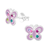 Butterfly - 925 Sterling Silver Kids Ear Studs SD42425