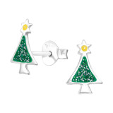 Christmas Tree - 925 Sterling Silver Kids Ear Studs SD42539