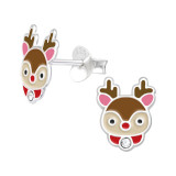 Reindeer - 925 Sterling Silver Kids Ear Studs SD42546