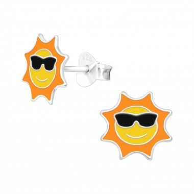 Sun - 925 Sterling Silver Kids Ear Studs SD42547