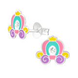 Pumpkin Carriage - 925 Sterling Silver Kids Ear Studs SD42907