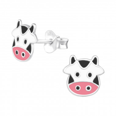 Cow - 925 Sterling Silver Kids Ear Studs SD42910