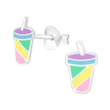 Tumbler - 925 Sterling Silver Kids Ear Studs SD42912