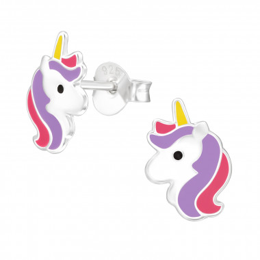 Unicorn - 925 Sterling Silver Kids Ear Studs SD42922