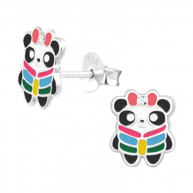 Panda - 925 Sterling Silver Kids Ear Studs SD43036