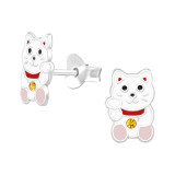 Cat - 925 Sterling Silver Kids Ear Studs SD43043