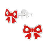 Bow - 925 Sterling Silver Kids Ear Studs SD43098