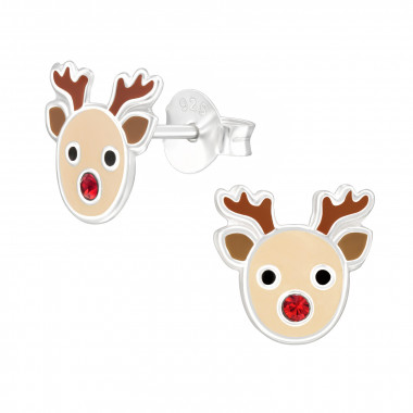 Reindeer - 925 Sterling Silver Kids Ear Studs SD43101