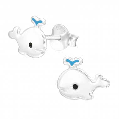 Whale - 925 Sterling Silver Kids Ear Studs SD43128