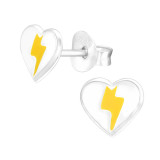 Heart & Bolt - 925 Sterling Silver Kids Ear Studs SD43138