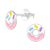 Donut - 925 Sterling Silver Kids Ear Studs SD43145