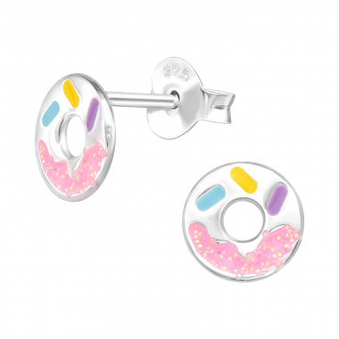 Donut - 925 Sterling Silver Kids Ear Studs SD43145