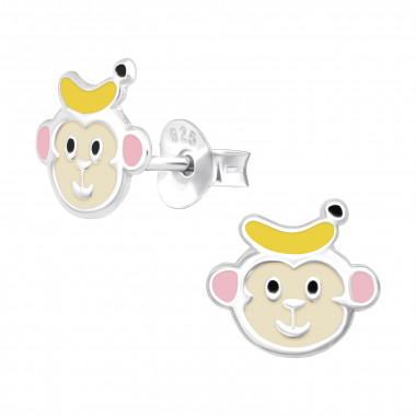 Monkey - 925 Sterling Silver Kids Ear Studs SD43157