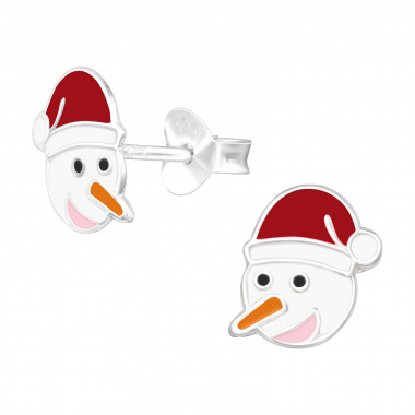 Snowman - 925 Sterling Silver Kids Ear Studs SD43161