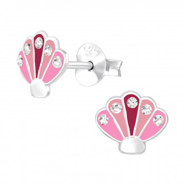 Shell - 925 Sterling Silver Kids Ear Studs SD43218