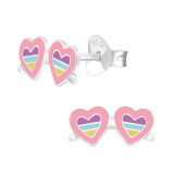 Glasses - 925 Sterling Silver Kids Ear Studs SD43817