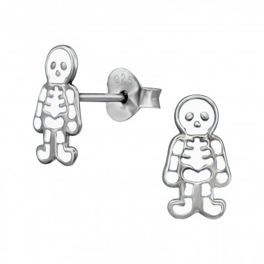 Skeleton - 925 Sterling Silver Kids Ear Studs SD43861