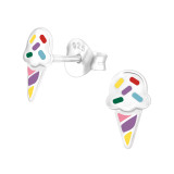 Ice Cream - 925 Sterling Silver Kids Ear Studs SD43866