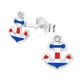Anchor - 925 Sterling Silver Kids Ear Studs SD43881