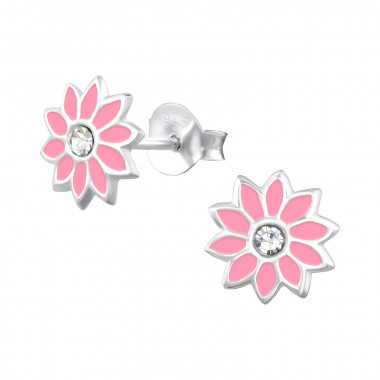 Flower - 925 Sterling Silver Kids Ear Studs SD4405