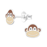 Monkey - 925 Sterling Silver Kids Ear Studs SD44157