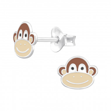 Monkey - 925 Sterling Silver Kids Ear Studs SD44157