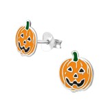 Pumpkin - 925 Sterling Silver Kids Ear Studs SD4432