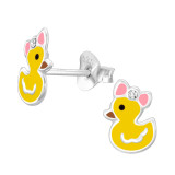Duck - 925 Sterling Silver Kids Ear Studs SD44567