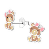 Bear - 925 Sterling Silver Kids Ear Studs SD44568