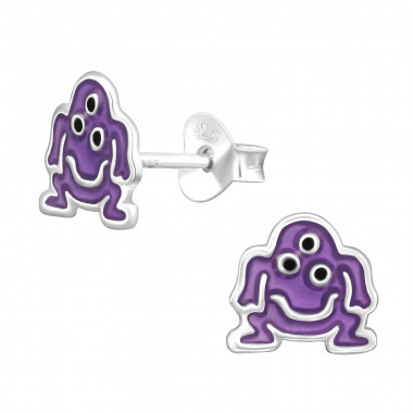 Monster - 925 Sterling Silver Kids Ear Studs SD44573