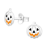 Pumpkin - 925 Sterling Silver Kids Ear Studs SD44626