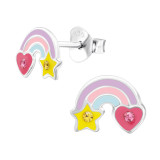 Rainbow - 925 Sterling Silver Kids Ear Studs SD44628